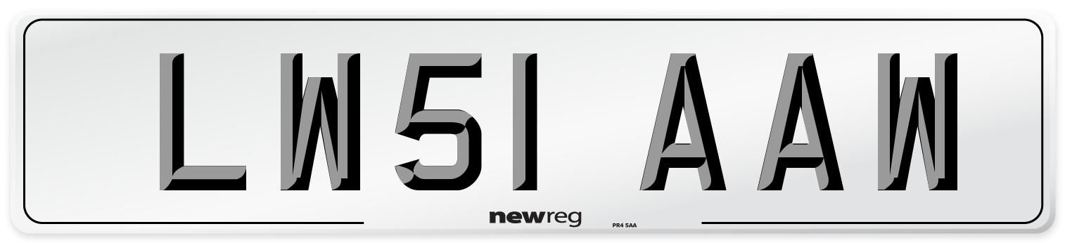 LW51 AAW Number Plate from New Reg